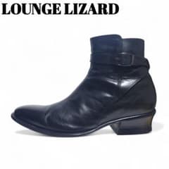 ラウンジリザード レザーブーツ サイドジップ ベルト レザー 黒 3