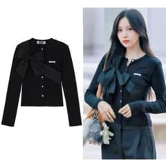 CRANK リボン ニット カーディガン ブラック twice - メルカリ