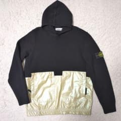 STONE ISLAND ラムウール コーティング ニットパーカー ゴールド M