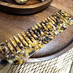 特価☆ヘアコーム65大きめスクエア型アセテートくしヘアコーム約15cm茶