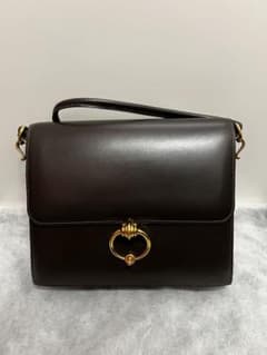 希少 エルメス セクアナ22 ボックスカーフ ダークブラウン 刻印不明