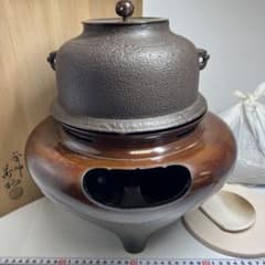 角谷莎村 風炉釜 共箱 7.8㌔ 東Y7-1106①タルサ - メルカリ