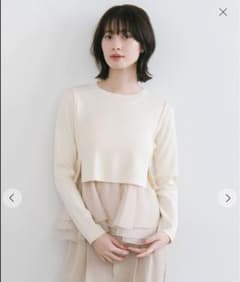 美品】COCO DEAL ペプラムブラウスレイヤードニット - メルカリ