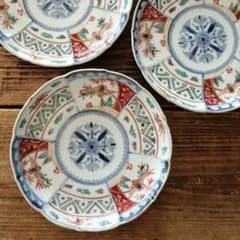 古伊万里 色絵 ふくら雀と鳳凰 輪花縁 七寸皿 3客 - メルカリ