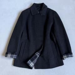 極美品】バーバリーロンドン ピーコート カシミア混 グレーブラック 11