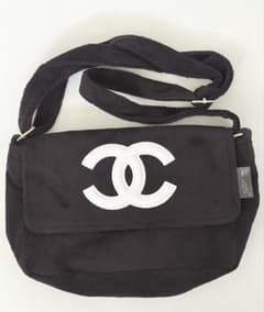 ノベルティ ショルダーバッグ パイル生地 ロゴマーク シャネル 美品