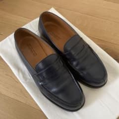 JM WESTON ネイビー レザー ローファー フラットシューズ 25cm - メルカリ