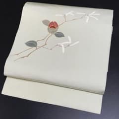 7505］名古屋帯 枝花文様 刺繍 金彩 九寸 お太鼓柄 正絹 着物 - メルカリ