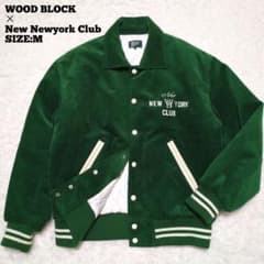 WOOD BLOCK×New Newyork Club♢刺繍 スタジャン 緑 M - メルカリ