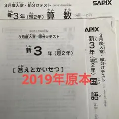 2026年最新】sapix 入室テスト 新3年の人気アイテム - メルカリ