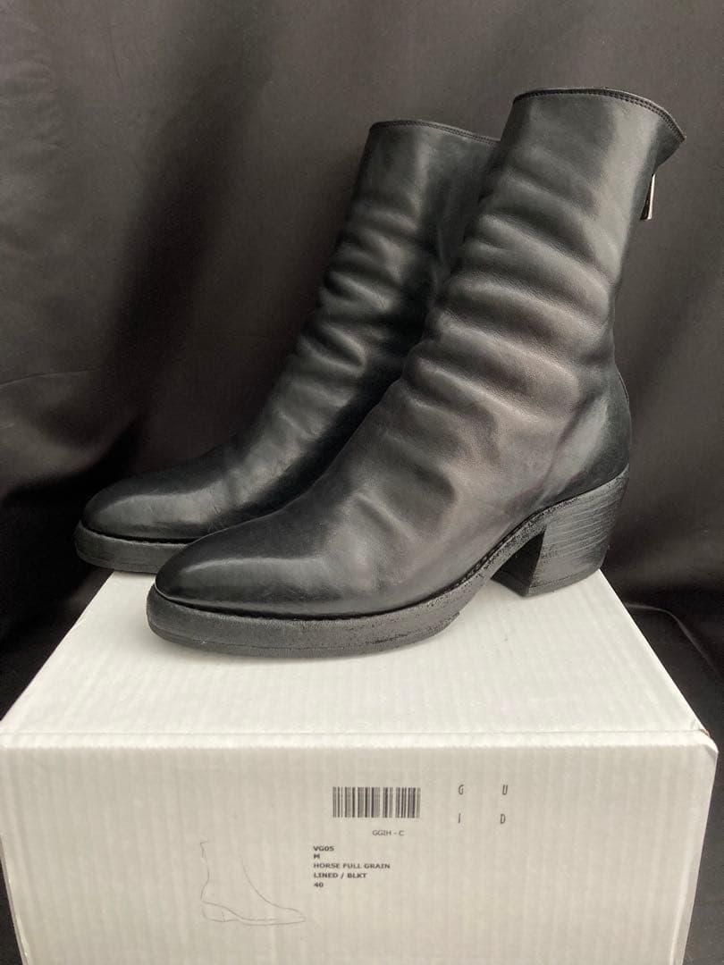 試着のみ　希少　GUIDI VG05 ホースフルグレイン　ポインテットトゥブーツ 試着のみ 希少 GUIDI VG05 ホースフルグレイン ポインテットトゥブーツ