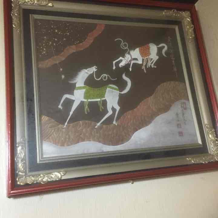 馬の絵の飾りもの 馬 ガラス絵 | rebra3242