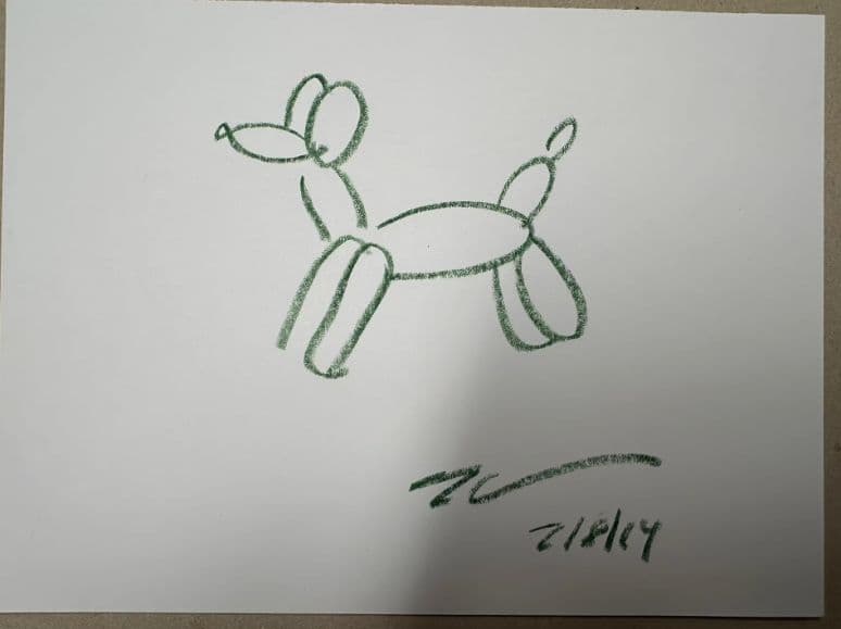 Jeff Koons直筆の落書きです Jeff Koons 2019 Flower Drawing Signed Screenprint Edition of 50