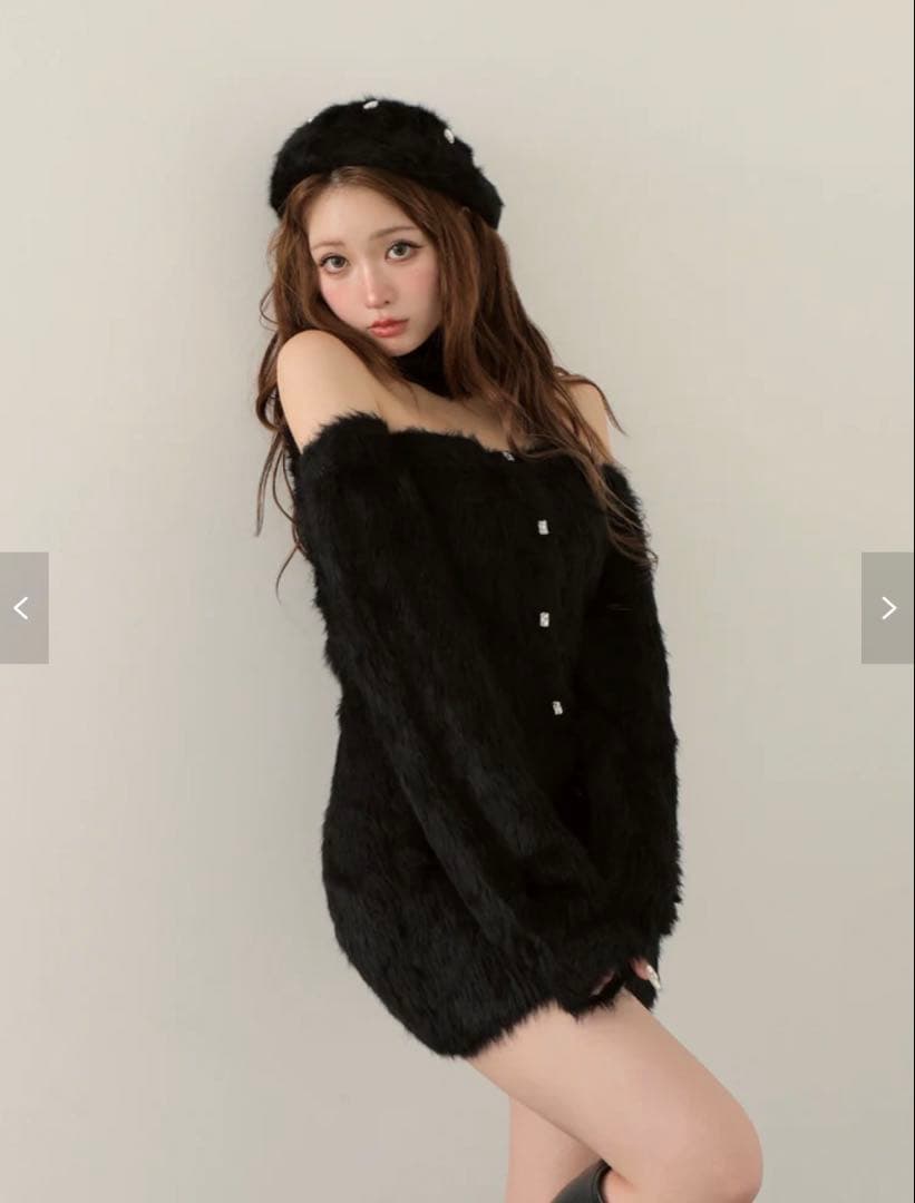 m me eme エムミーエメ バックリボンシャギーニットミニワンピース M Me Eme バックリボンシャギーニットミニワンピース - メルカリ