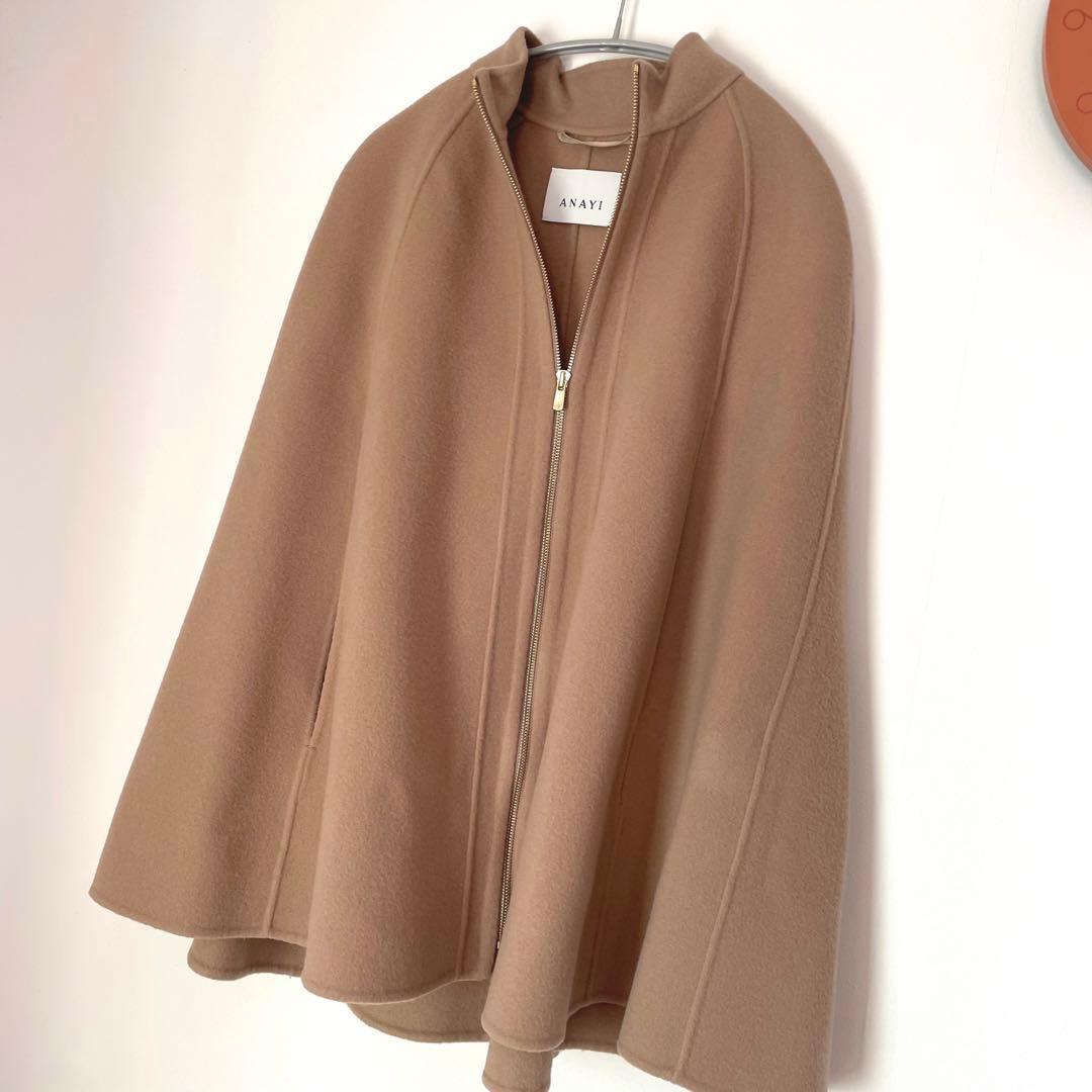 最終値下げ【新品タグ付き】ANAYI シャルムビーバーミドルケープコート