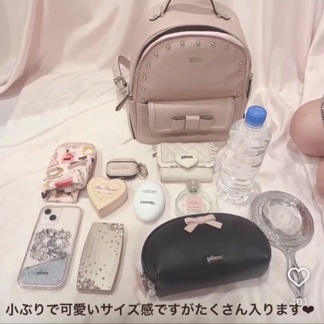 ぴうむ/pium スタッズミニリュック/ブラック 新 発売