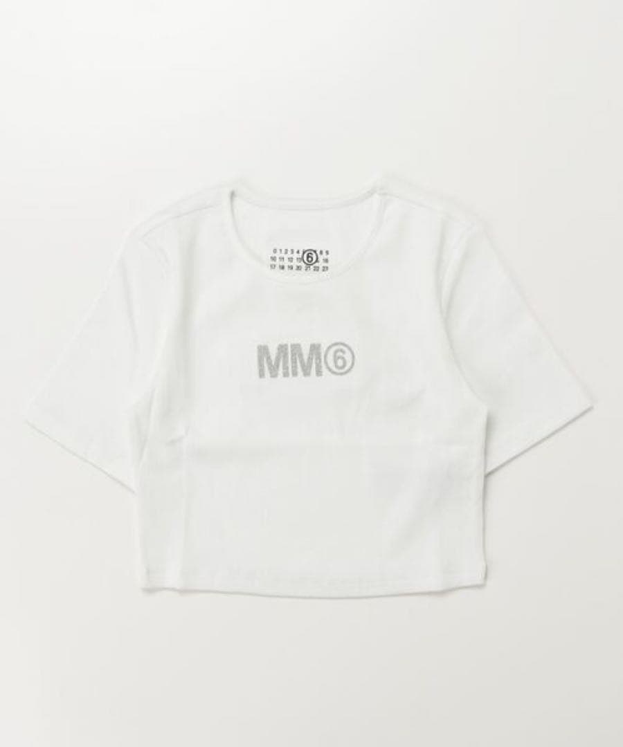 MM6 ホワイト クロップドTシャツ 14Y Maison Margiela