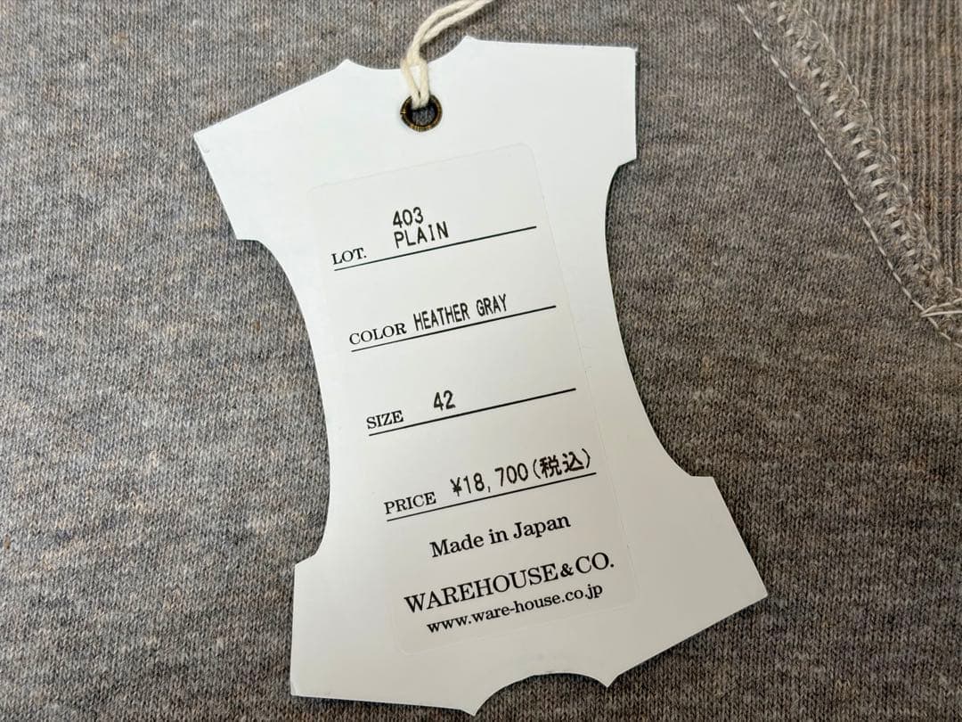 ウエアハウス WAREHOUSE 403 無地 杢グレー サイズ42 - メルカリ