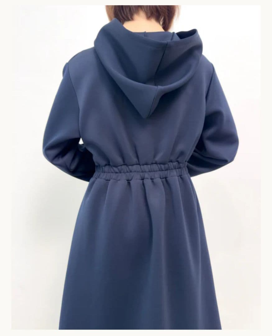 CINEMATIQ ダブルポケットパーカーワンピ ネイビー フリーショート