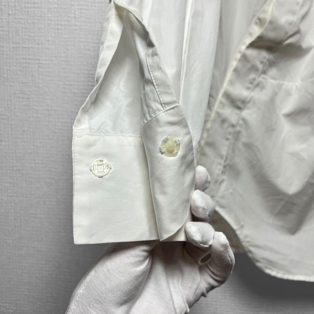 ヨウジヤマモトファム 斜めボタン 変形デザインシャツ スナップボタン