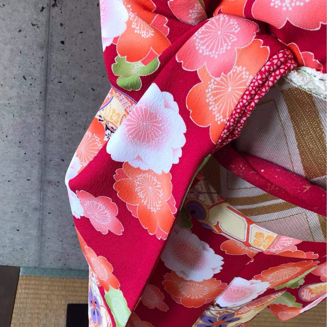 乙葉】化繊 二尺袖 振袖 花柄 子供向け - メルカリ