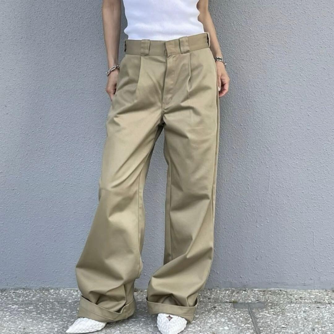 ok.soon×dickies ワイドチノ パンツ チノ ok.soon×dickies wide chino pants(new beige) | o