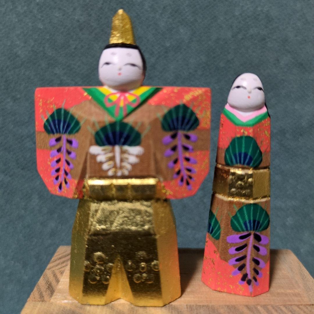 奈良一刀彫り 雛人形 川口神泉 立雛 共箱付き 伝統工芸 木彫 - メルカリ
