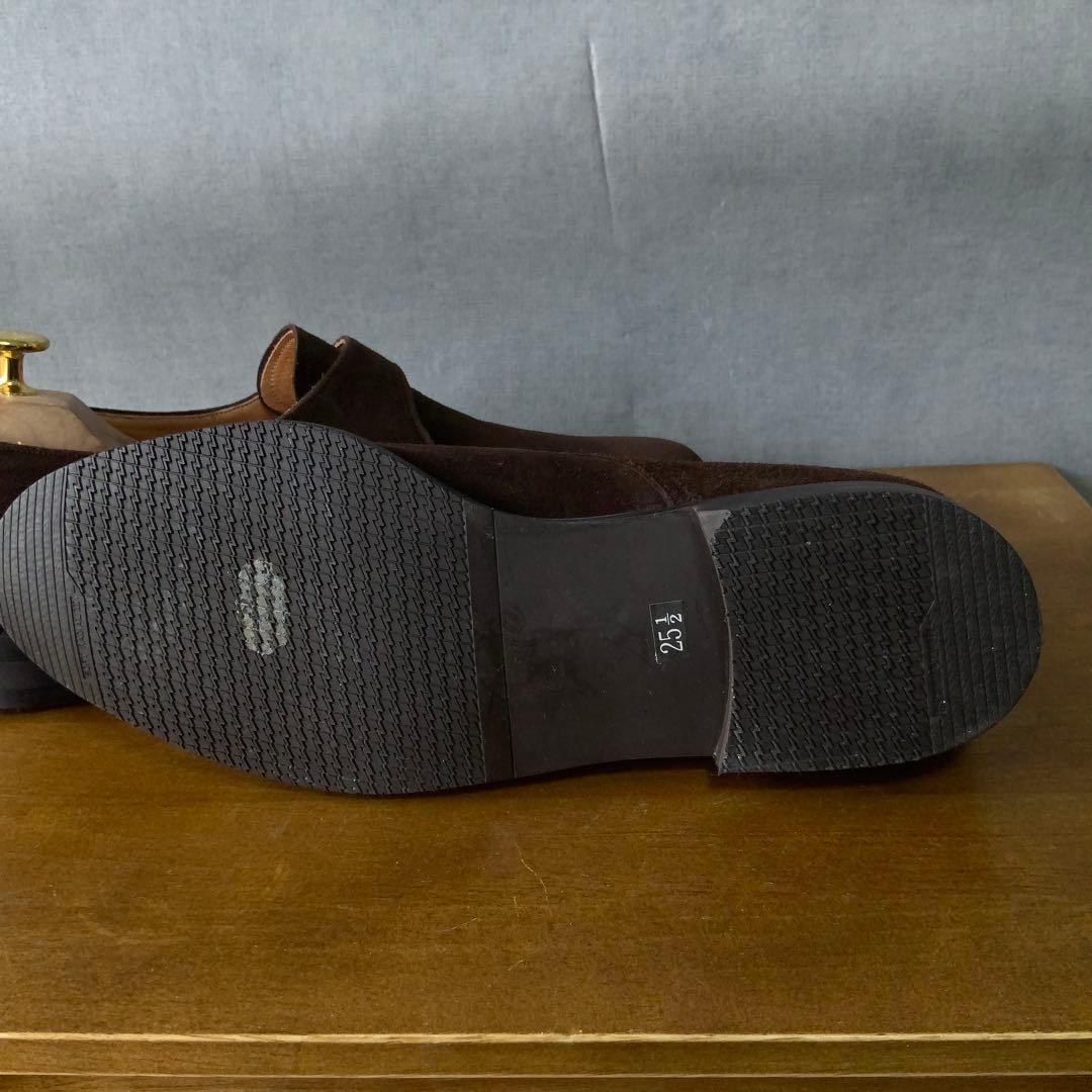 REGALリーガル ブラウンスエード シングルモンク シューズ 25.5cm