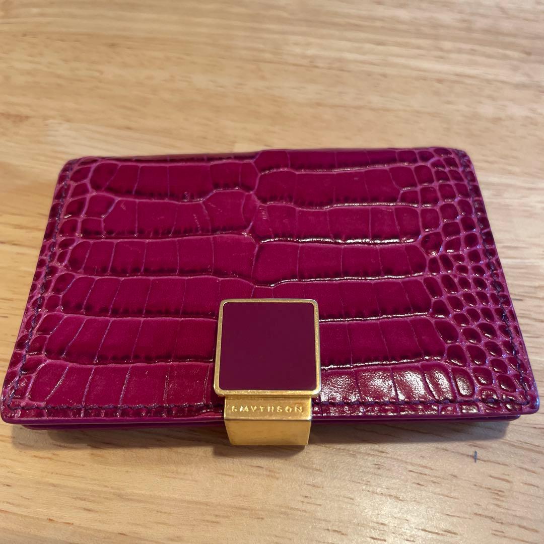 【美品】SMYTHON スマイソン　カードケース　名刺入れ Smythson（スマイソン） カードケース PANAMA PMA FOLDED C/CASE P