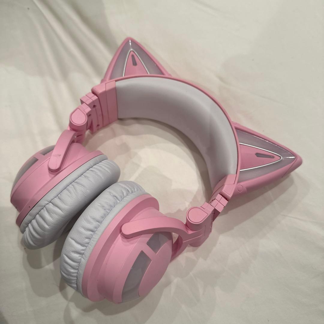 YOWU 猫耳 ヘッドホン ヘッドフォン ピンク - メルカリ