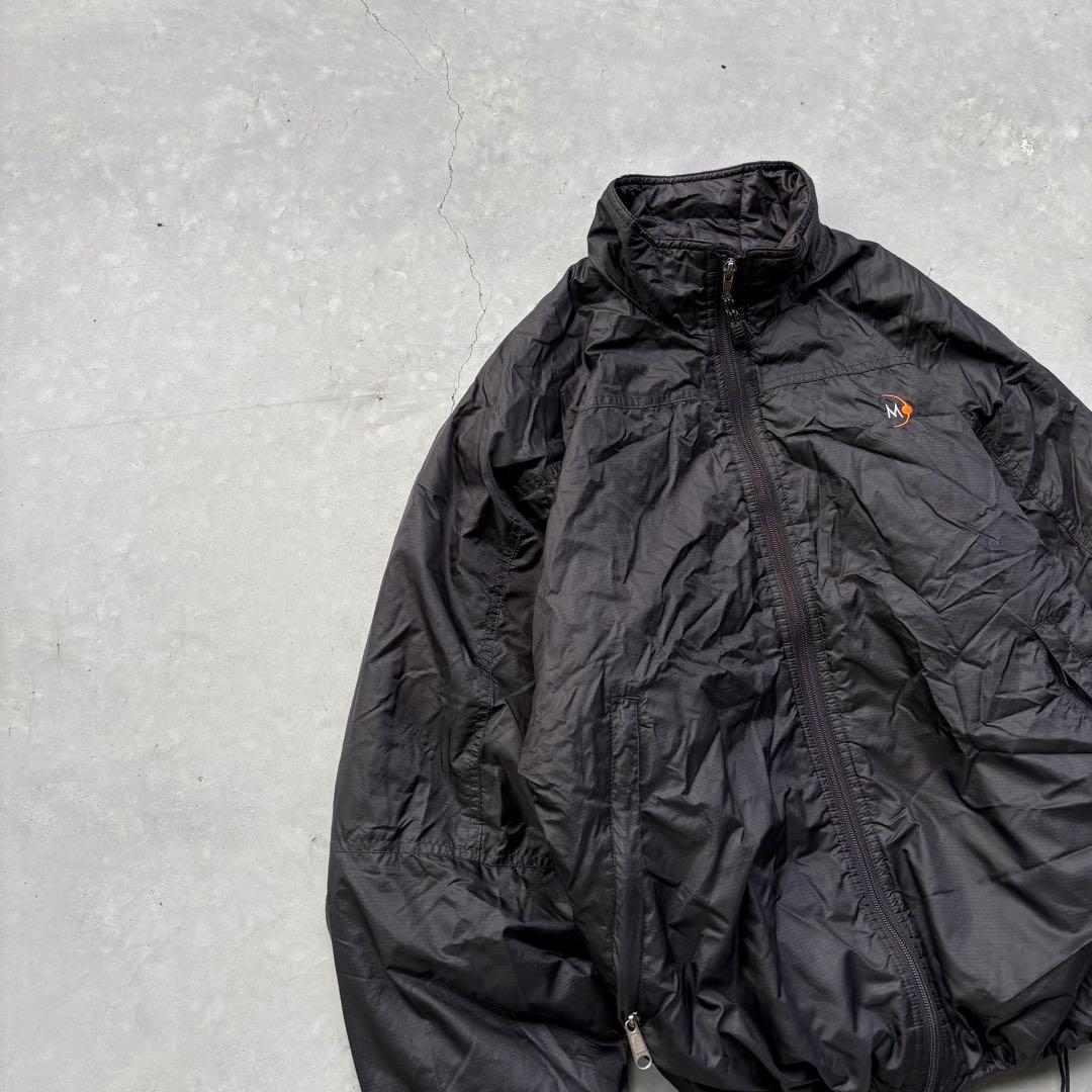 90s MOONSTONE 中綿 ナイロンジャケット 黒 ドローコード 短丈