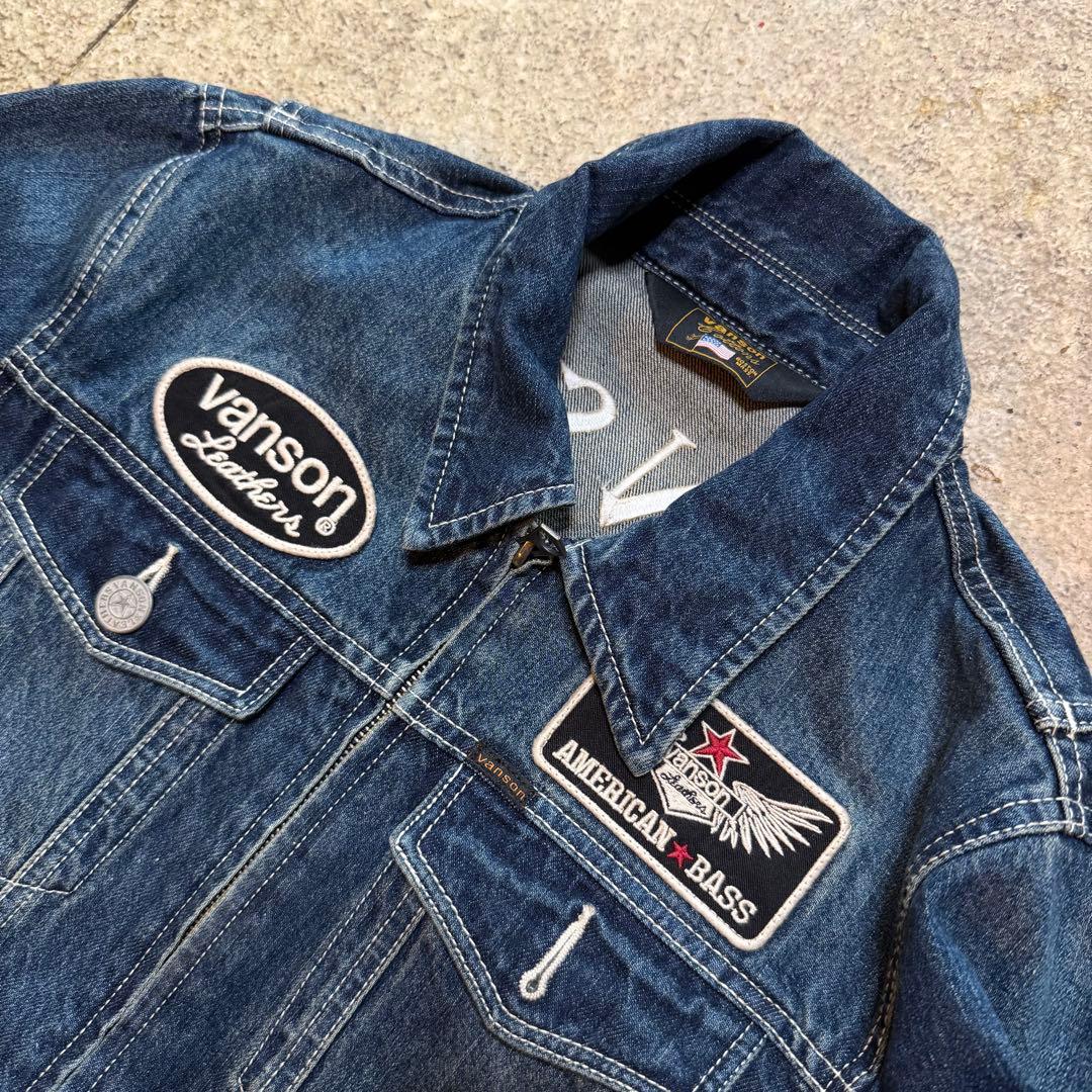 極美品】Vanson Leathers デニム つなぎ オールインワン 刺繍 - メルカリ