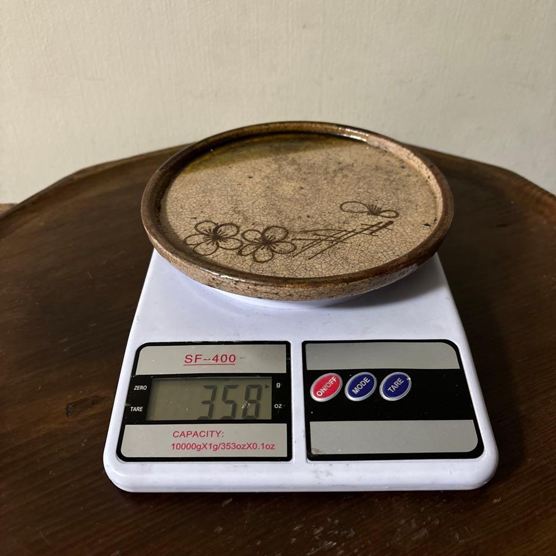 古瀬戸 織部釉行灯皿 行燈皿 石皿 古民芸 美濃 古美術