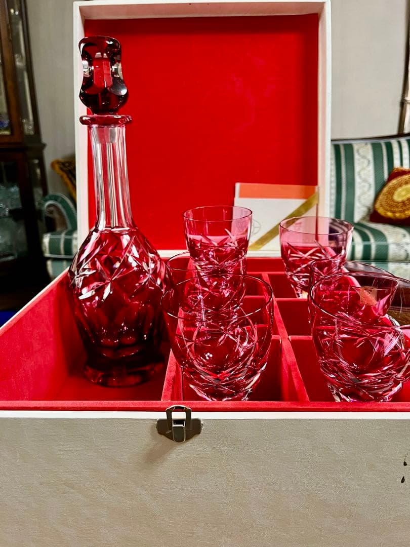 カガミクリスタル 江戸切子 デキャンタ ワイングラス セット - メルカリ