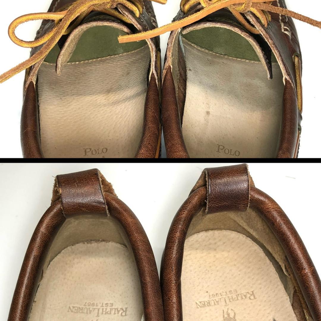 ポロ ラルフローレン 26.5cm メンズ 茶 モカシン デッキシューズ
