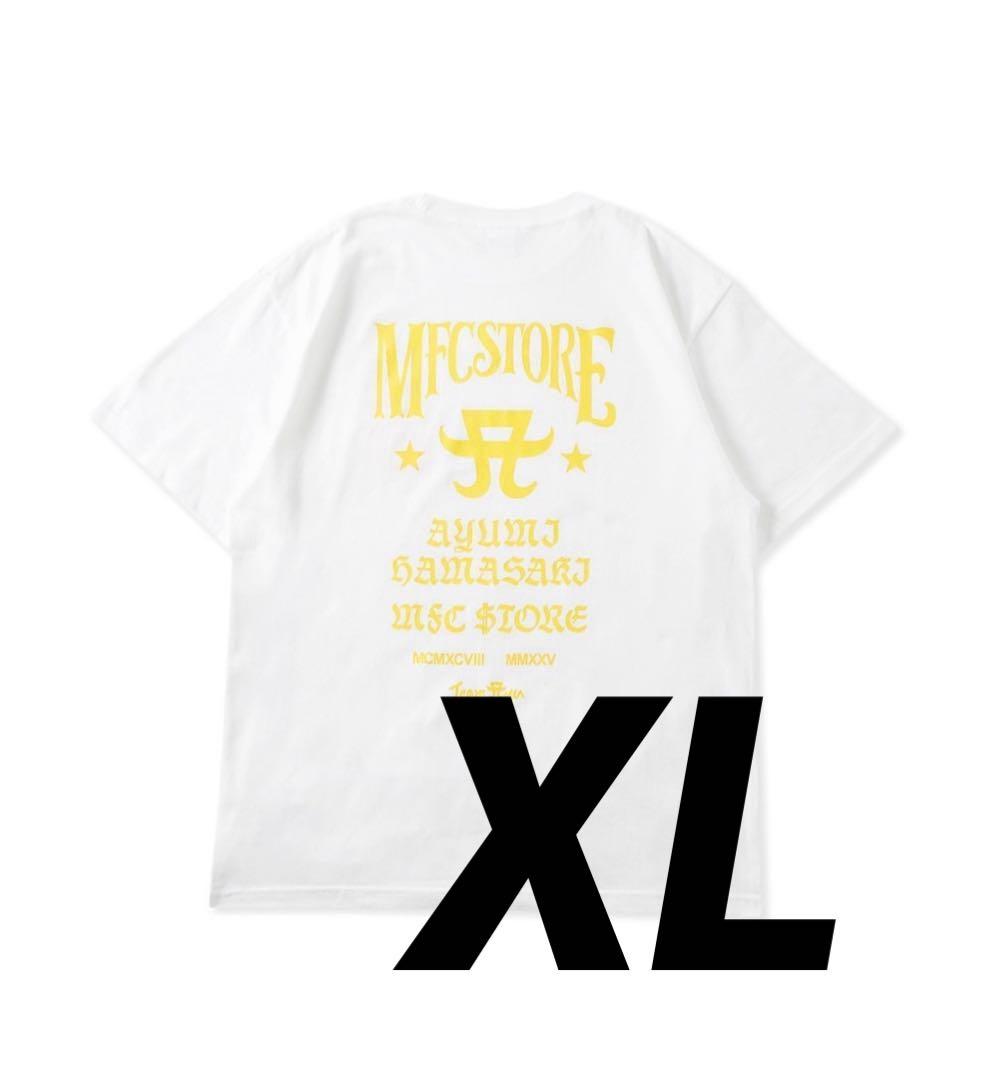 【浜崎あゆみ】MFCSTOREコラボTシャツ XLホワイト×イエロー ayumi hamasaki × MFC STORE collaborate T shirt (Singapore LIMITED