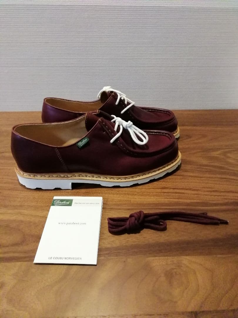 Parabootミカエル バーガンディ27.5cm 箱、シューズ袋無し値下げ不可