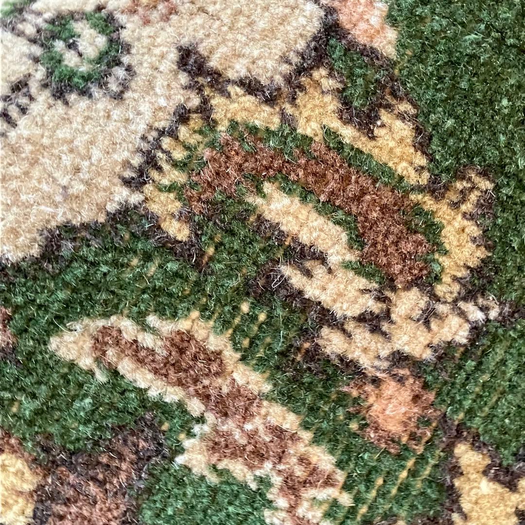 メダリオン113×199カーキ リッチwool グリーン トルコヴィンテージラグ