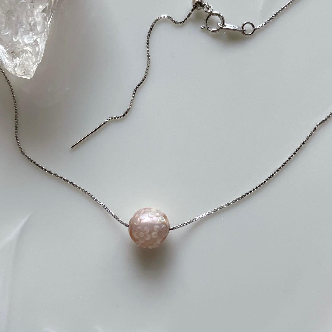 Kaya様専用◇希少✧フラワーカービング あこや真珠ネックレス✧ピンク