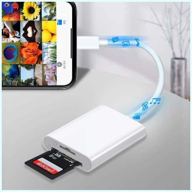 SDカードリーダー iPhone iPad ライトニング データ転送 白B - メルカリ