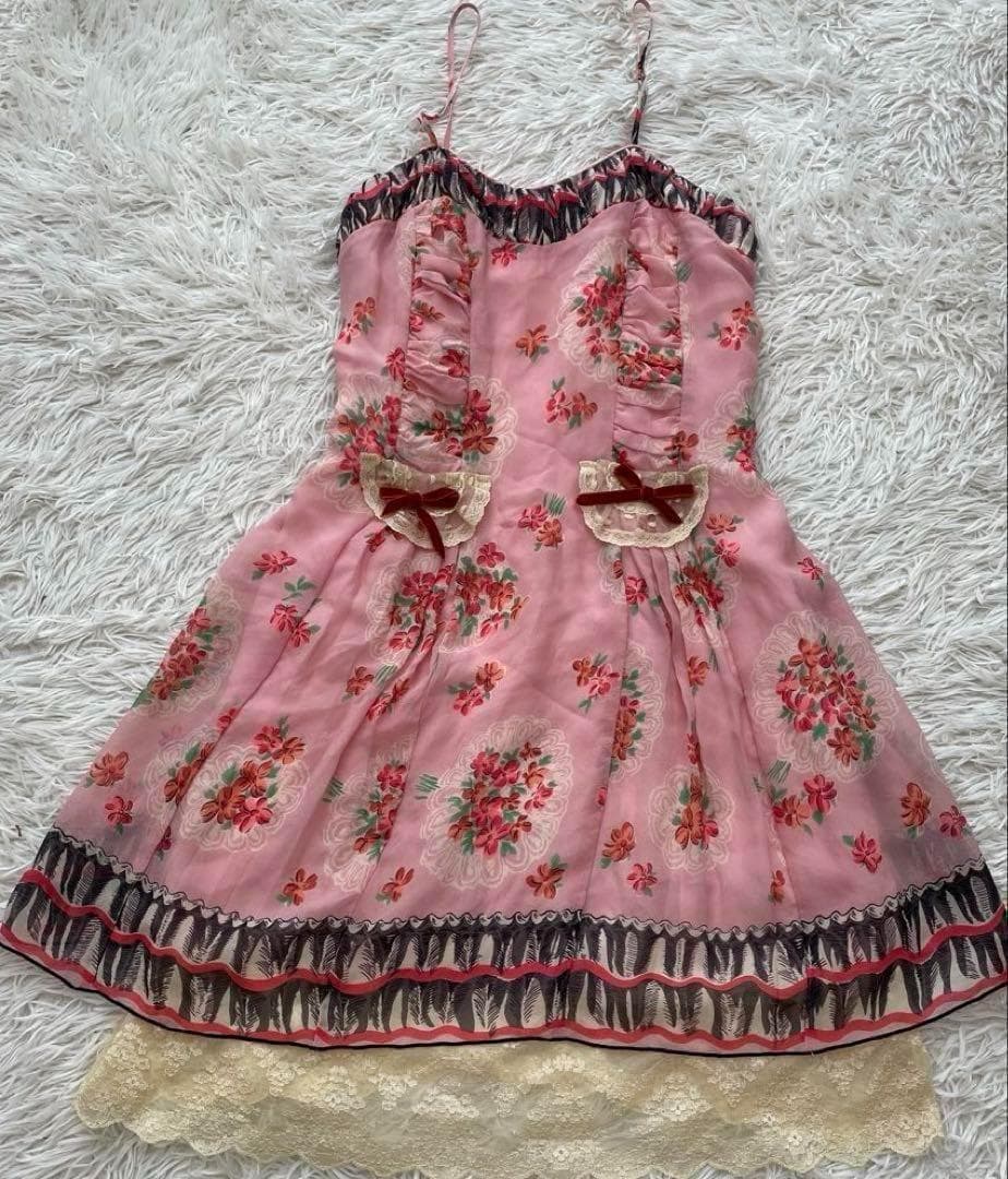 ANNASUI 姫ギャル　リボン　フリル　高級シルク100% ワンピース　y2k トリプルリボンフリルセットアップ ｜ LIZ LISA（リズリサ）公式通販