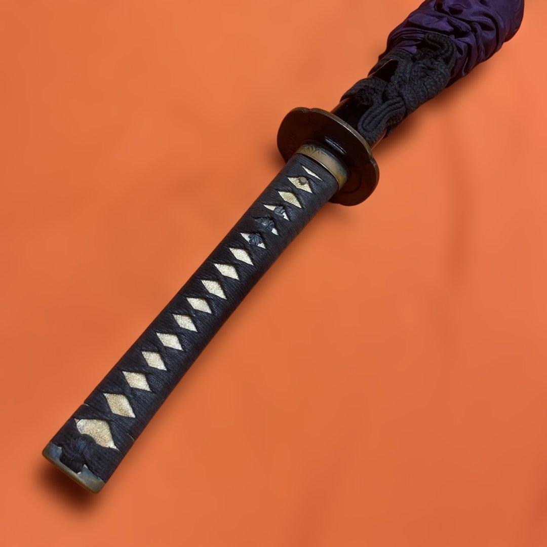 居合刀(刀袋付) 濃緑柄 竹笹木瓜鍔 黒梨地呂鞘 ut-litm-0096-0.jpg