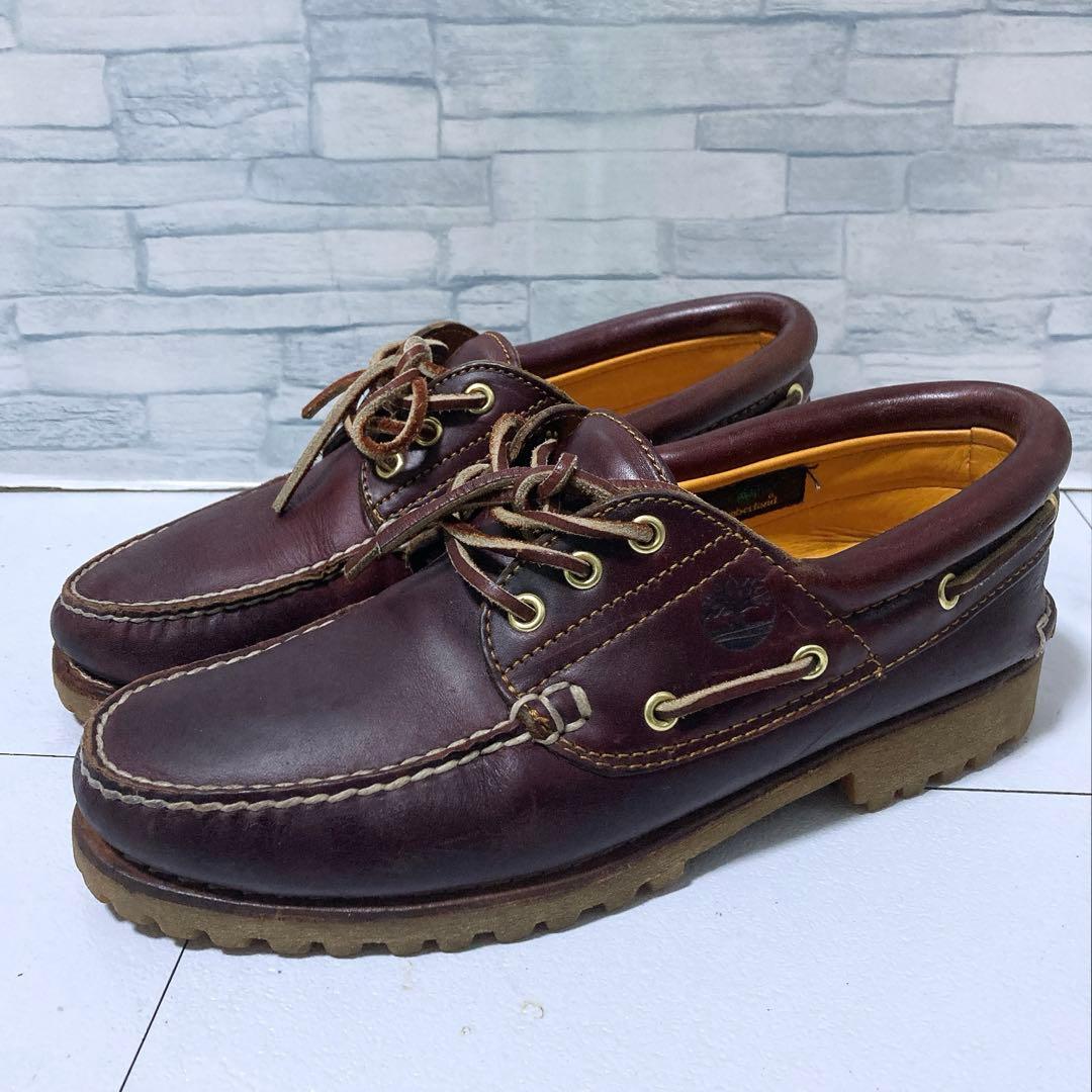 美品 ティンバーランド 3eye クラシックラグ 27.5 デッキシューズ 赤茶 定番】スリーアイ(3eye) クラシックラグ メンズ（モカシン/デッキ