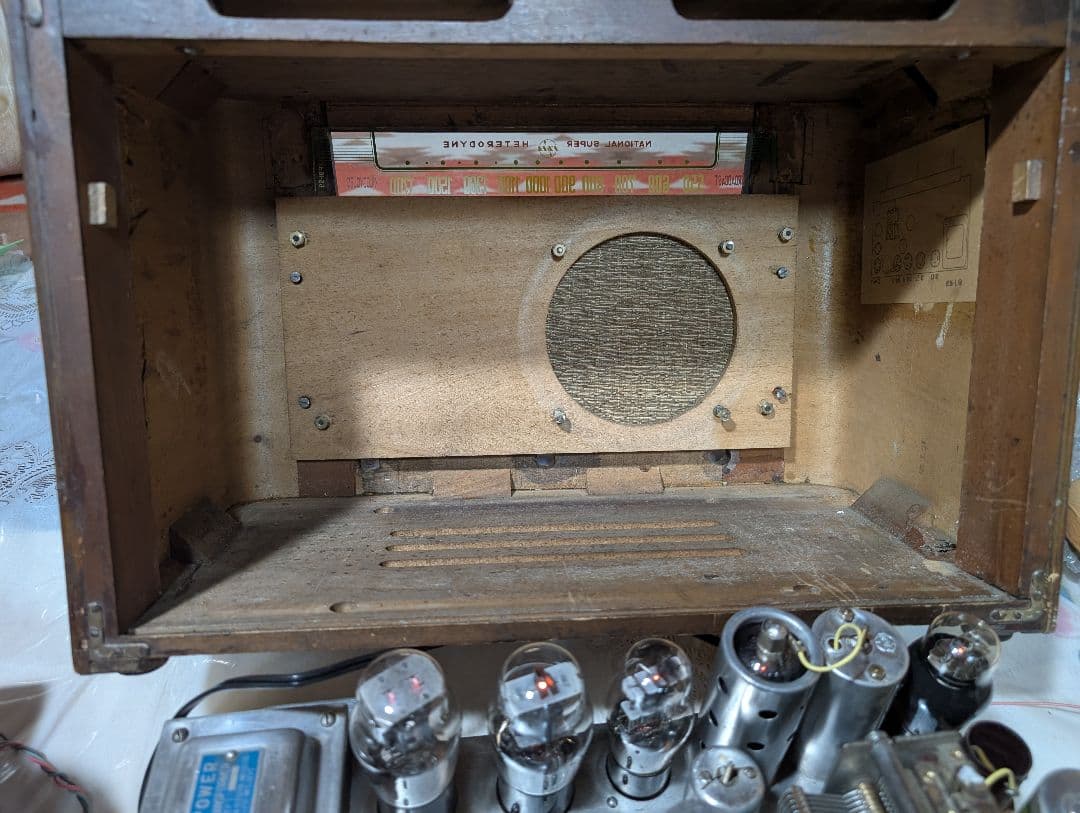 5S-16Aレトロ和風真空管ラジオbluetooth付 ナショナル 5S-16Aレトロ