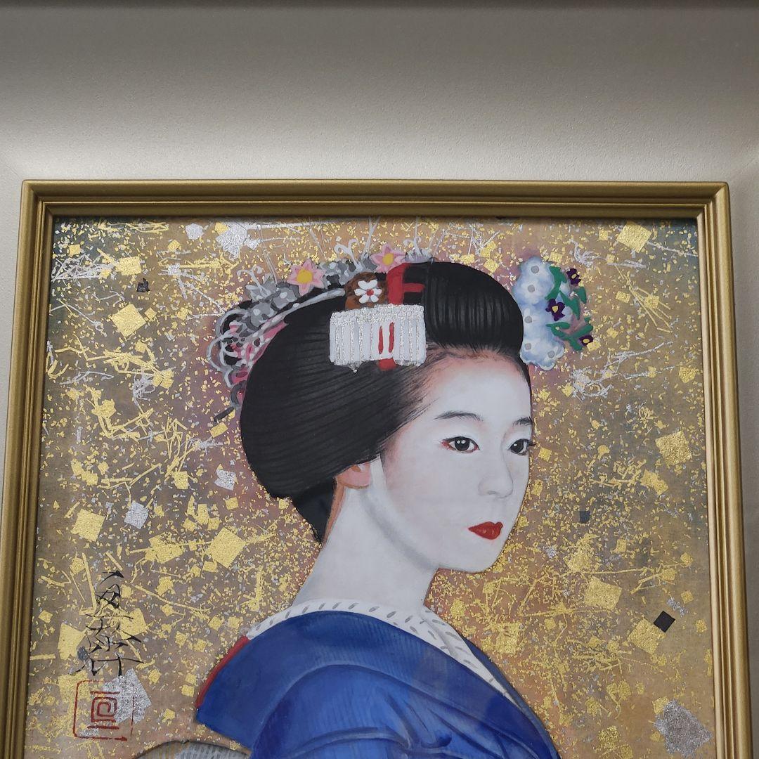 青山亘幹 祗園会の頃 日本画 芸者 舞妓 金箔 銀箔 - メルカリ
