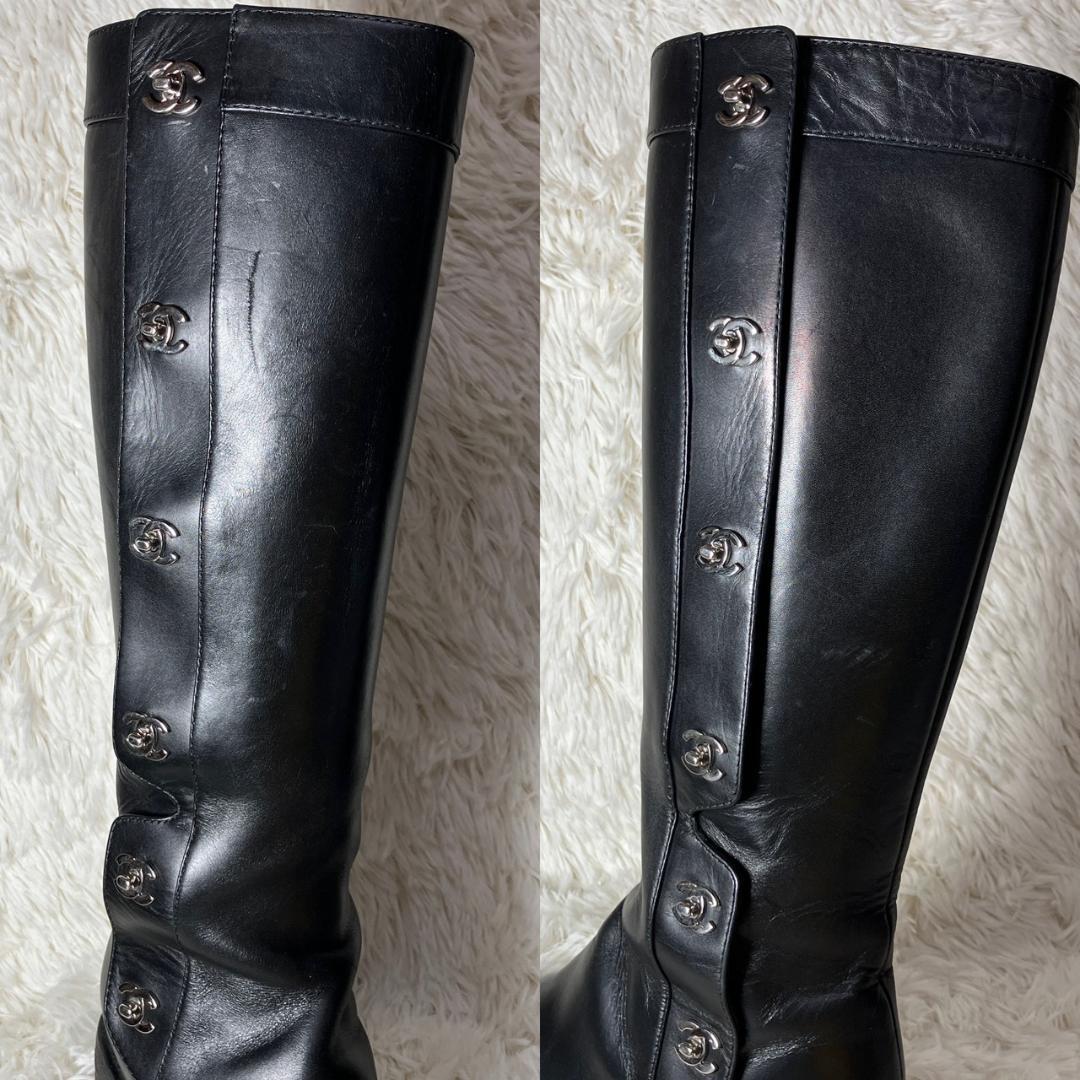 CHANEL シャネル ターンロック ココマーク ロングブーツ G31202 - メルカリ