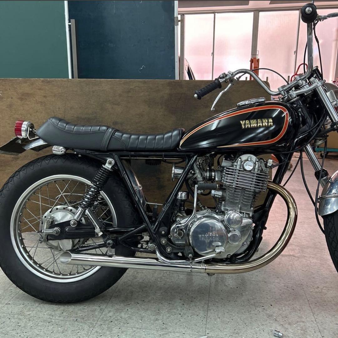 ワンオフ SR400 ショート菅 ドラッグパイプスラッシュカットマフラー