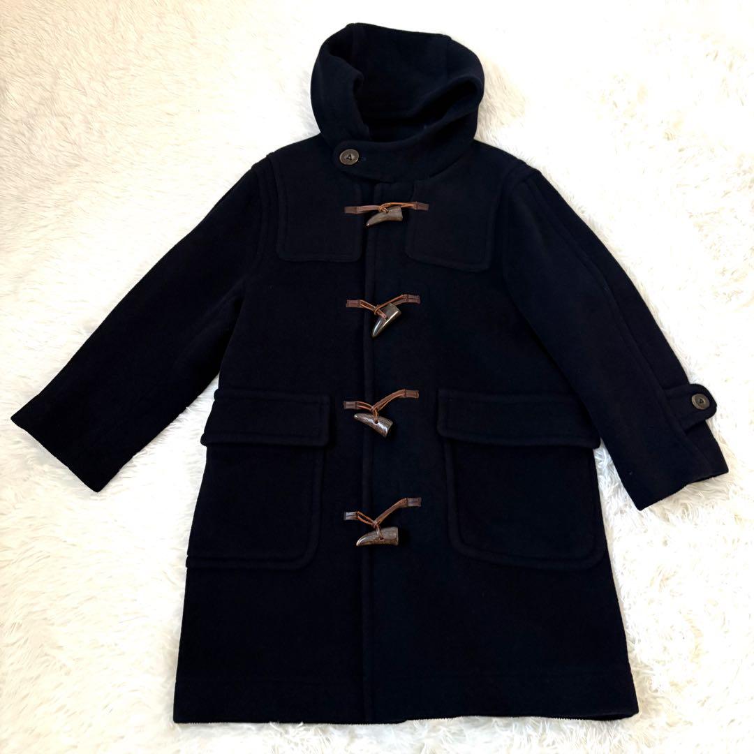 MoorBrook製生地】ダッフルコート ヘリンボーン ネイビー 英国製 M