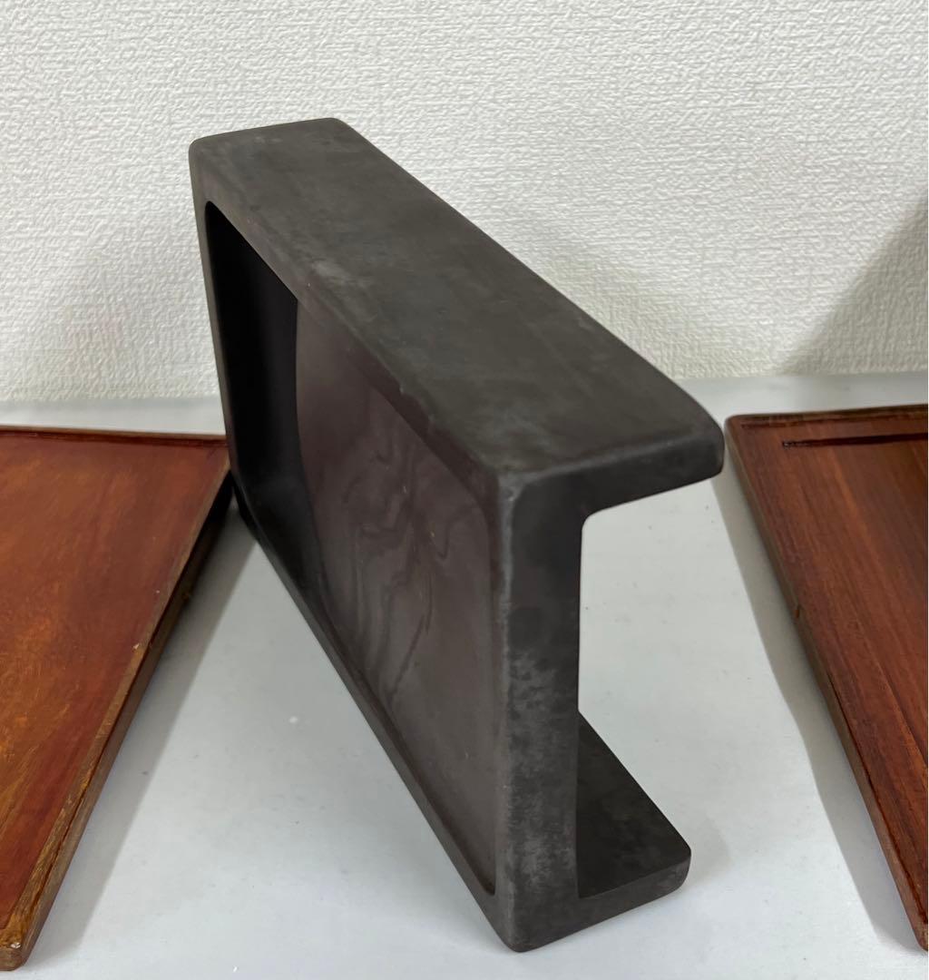 文房具 古美術 長方型抄手硯 端溪硯 書/C8/33