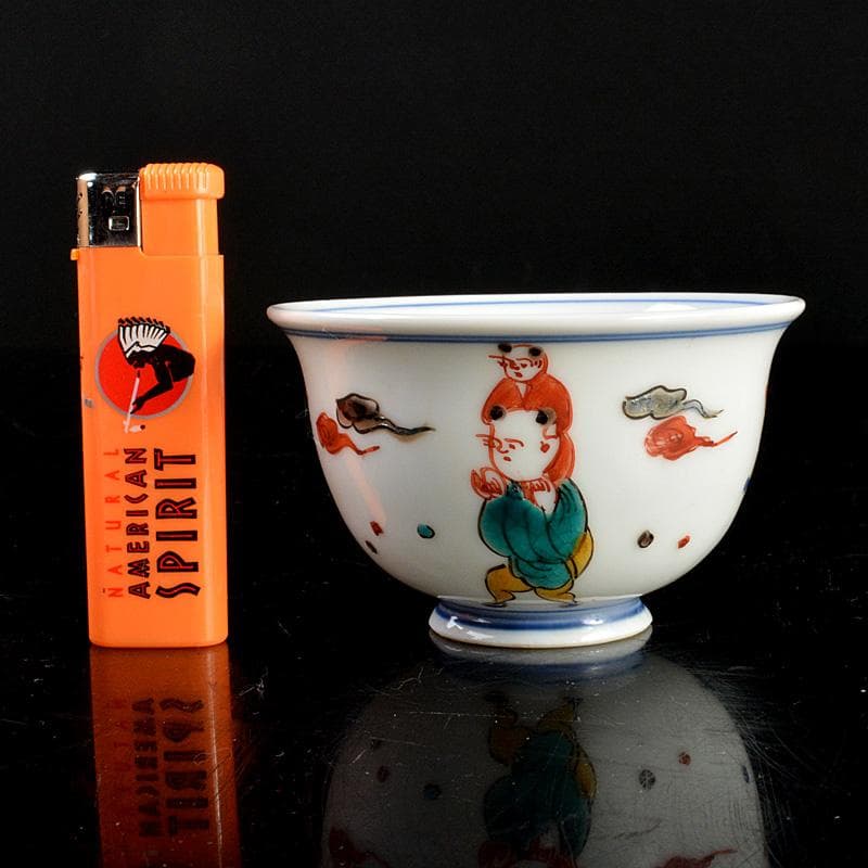 九谷焼 堀江青光作 色絵唐子文 波出茶碗 10客 共箱 V 6232C - メルカリ